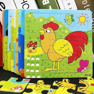 Đồ chơi tranh ghép hình 9 miếng bằng gỗ cho bé, ghép hình puzzle, lắp ráp tranh 2d