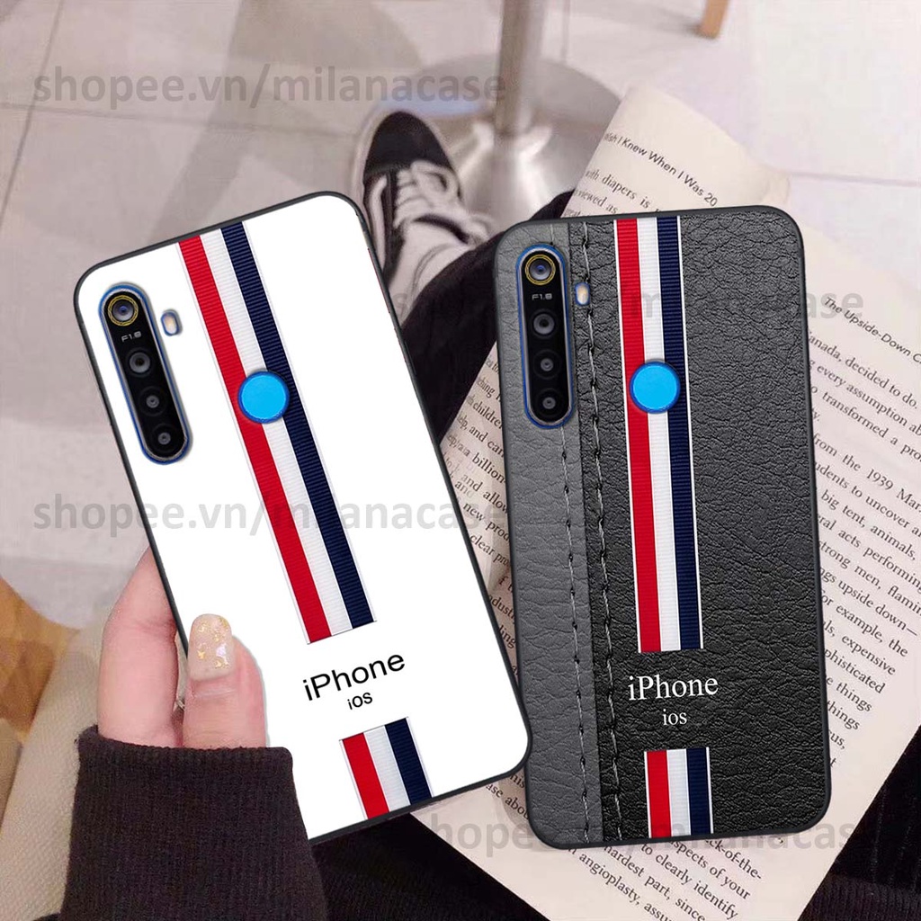 Ốp Realme 5 / 5 Pro / C3 in giả da phong cách thể thao, cá tính, thời trang