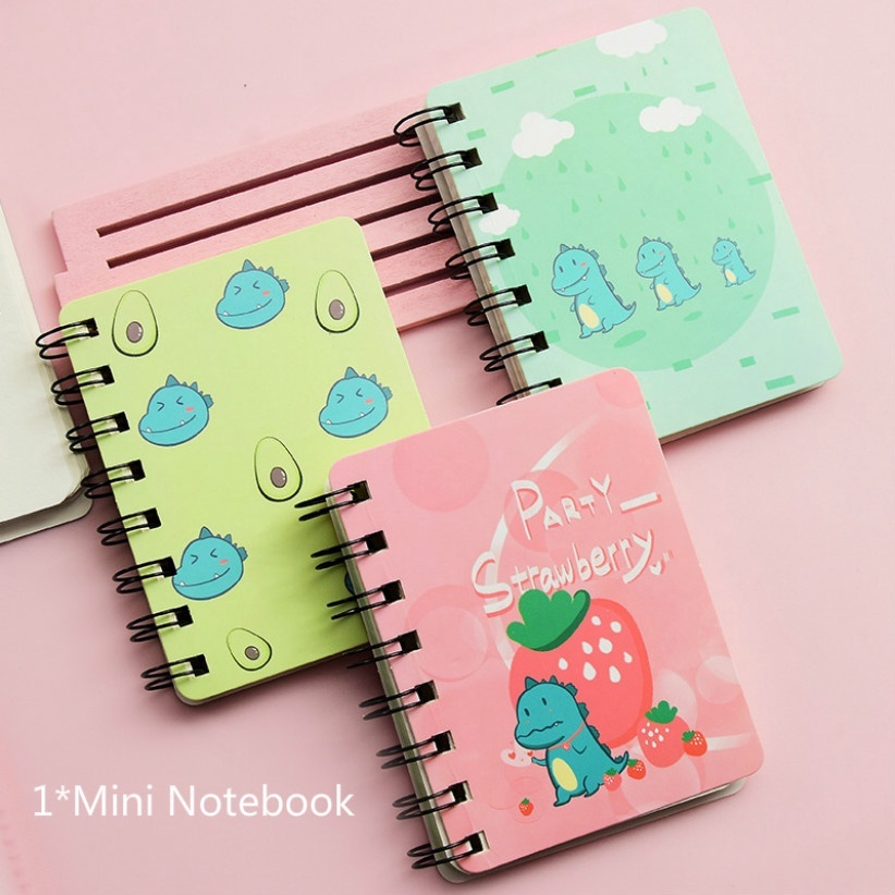 Creative Cartoon Dinosaur Mini Notebook Portable Coil Book Scrapbook School Office Supplies