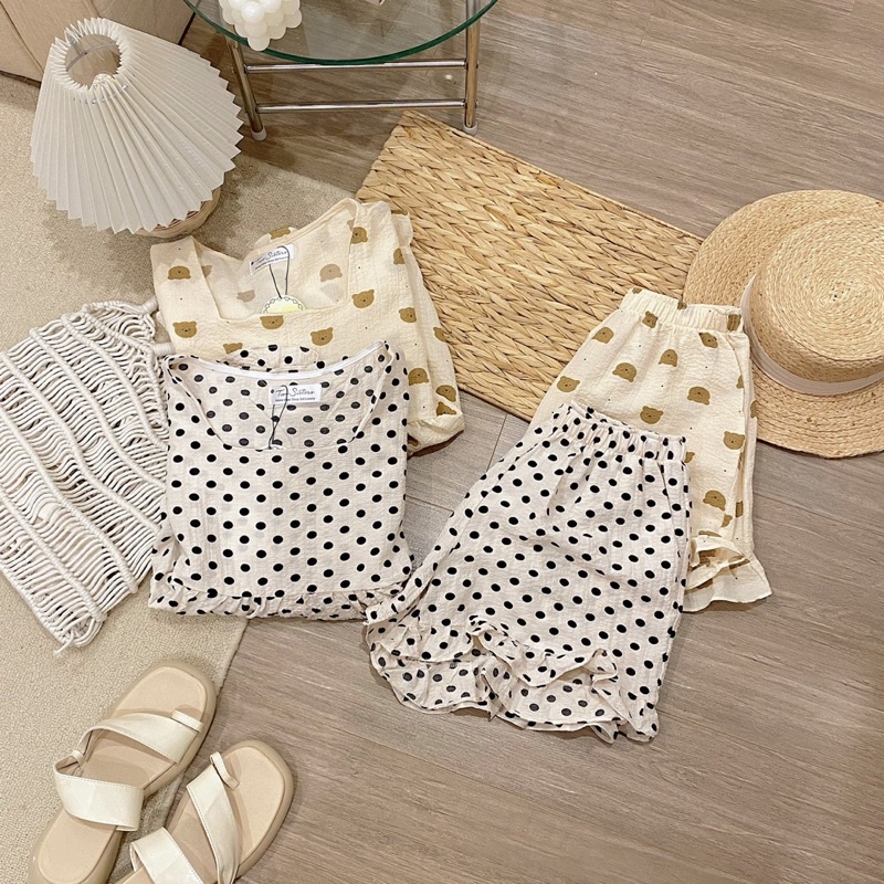 Đồ bộ /Đồ ngủ pyjama dáng babydoll dễ thương phong cách hàn quốc