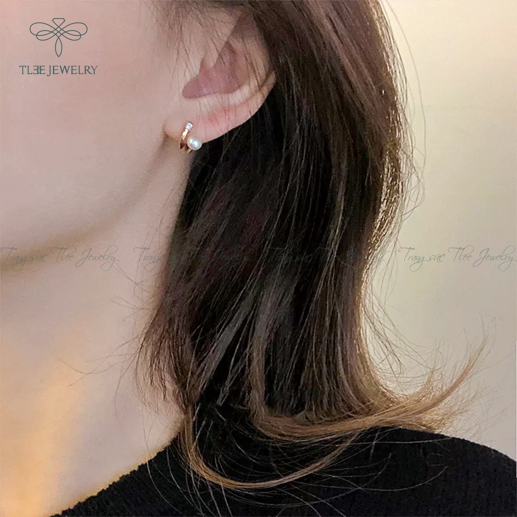 Khuyên tai bạc nữ TLEE Noemy đính trai nữ tính NCJ B0179
