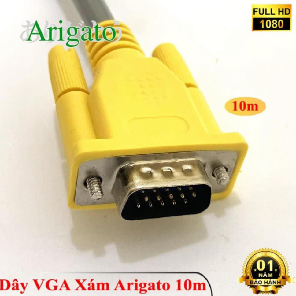 Dây VGA giá rẻ (Xả Kho) Dây VGA 10m Xám Arigato  ĐẢM BẢO CHẤT LƯỢNG Shop congngheso23 | BigBuy360 - bigbuy360.vn