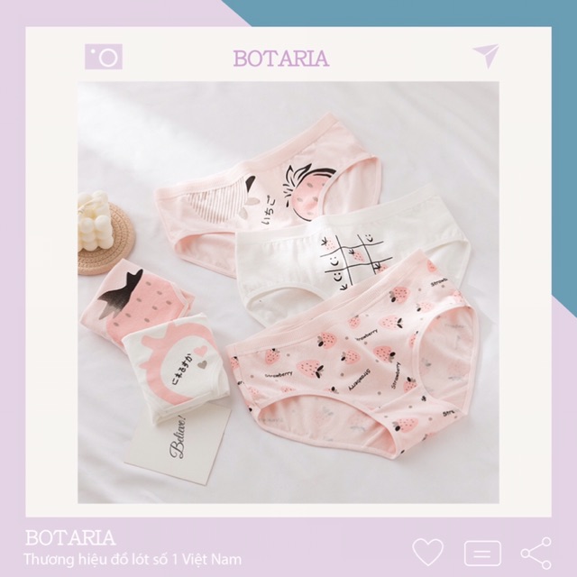 [Mã WASTDEP giảm 5K đơn bất kì] Quần lót dâu tây cotton nữ cao cấp dễ thương đáng yêu QLU11