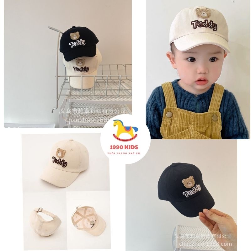 Mũ lưỡi trai cho bé gấu Teddy dễ thương từ 1-5 tuổi 1990Kids