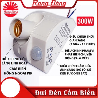 Đui đèn cảm biến rạng đông _ model: đcb01.pir e27/300w