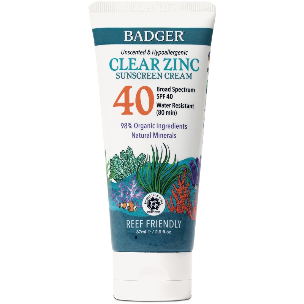 Kem chống nắng vật lý Clear Zinc (Badger Clear Zinc Sunscreen Cream) - 87ml - HCMShop