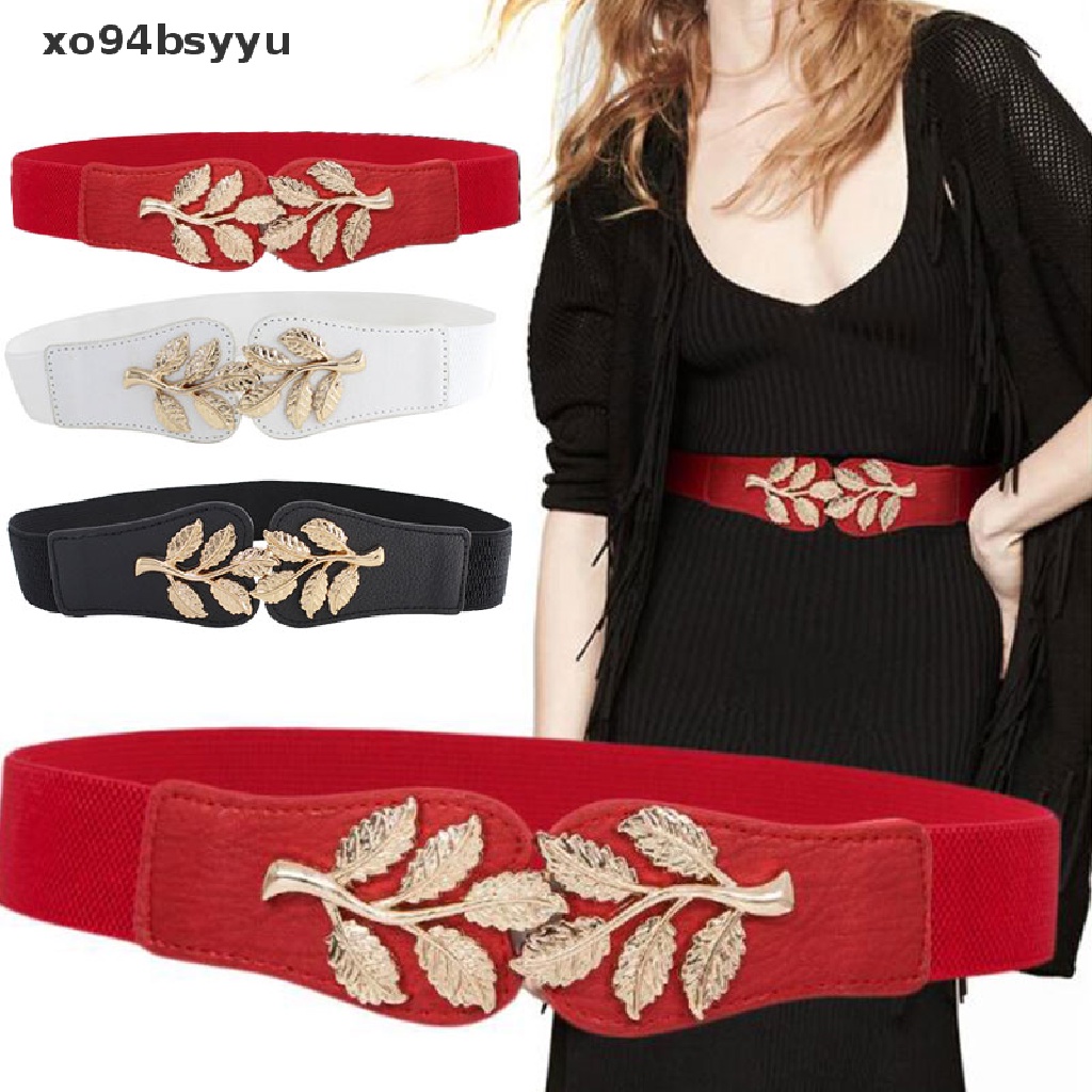 Thắt Lưng Bản Rộng Xo94Bsyu Họa Tiết Lá Vàng Hợp Thời Trang Cho Nữ