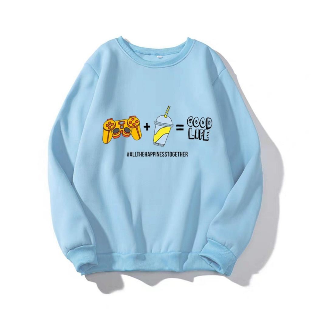 ÁO SWEATER NỈ UNISEX IN GAME GOOD LIFE ÁO NỈ TAY DÀI FORM NAM,NỮ NHIỀU MÀU