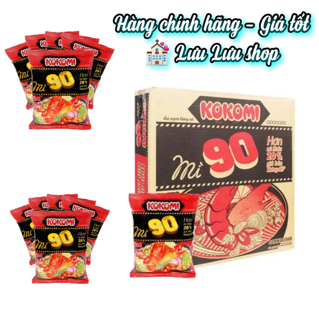 Thùng 30 gói mì Kokomi 90 tôm chua cay 90g
