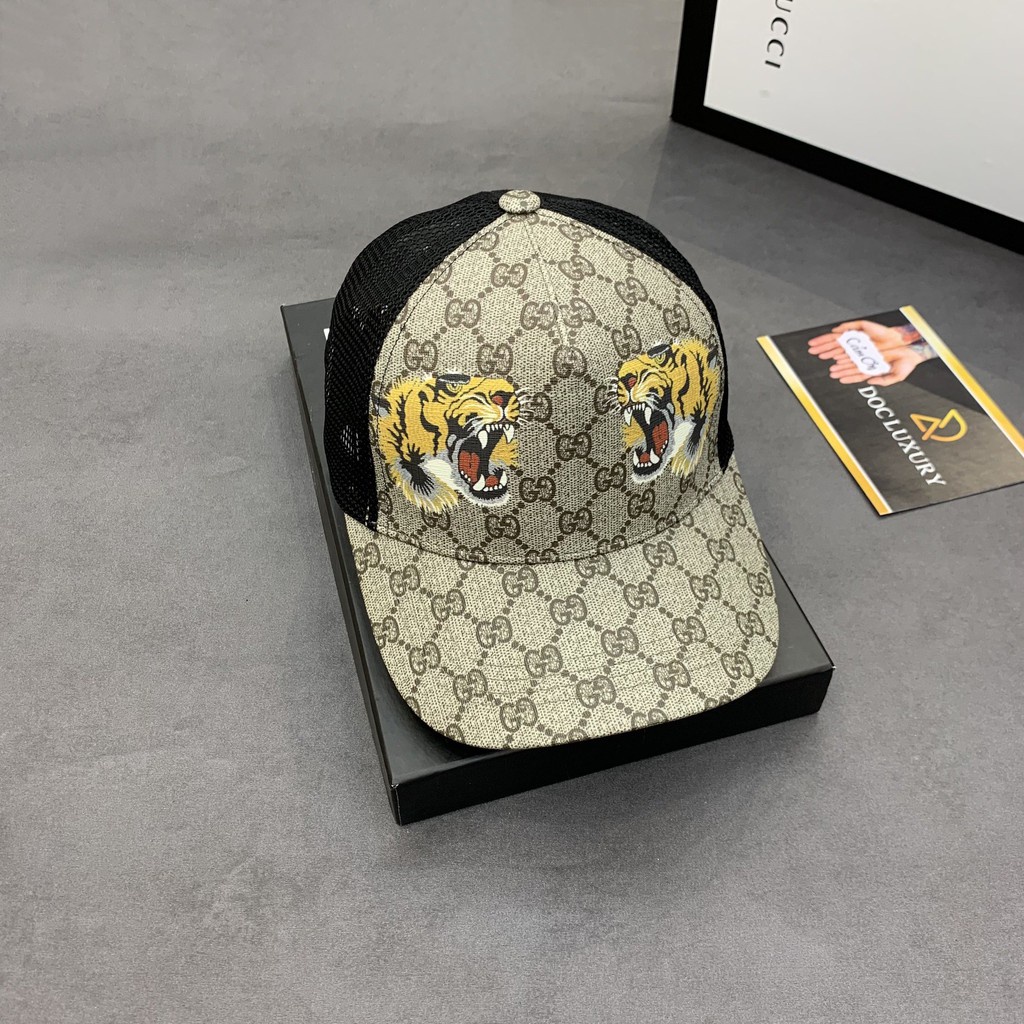 Nón kết nam, mũ lưỡi trai nam nữ GUCCI Hổ TIGER vải Canvas nhập khẩu thời trang