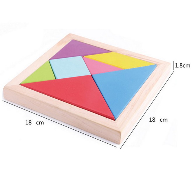 Đồ chơi ghép trí uẩn tangram size lớn 18 x 18 cm cho bé