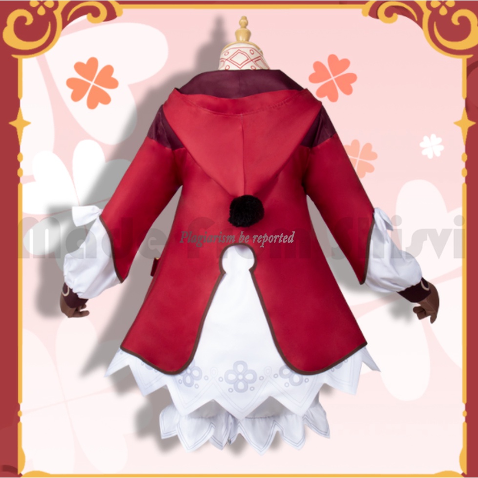 Hàng Có Sẵn Genshin Impact Klee Tóc Giả Kèm Mũ Trùm Đầu Cosplay Loli Dễ Thương