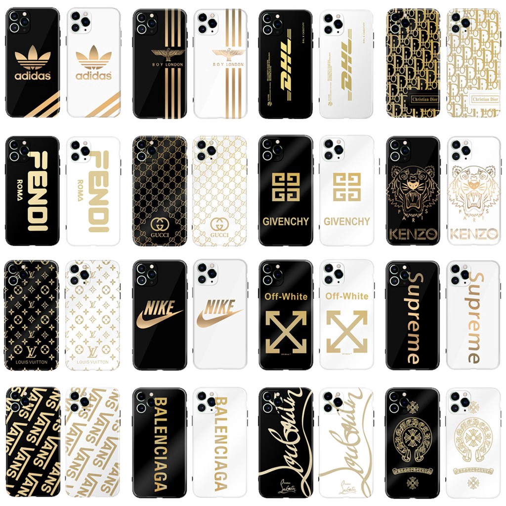 Hot Brand Gilding Nike iPhone 11 Case 11 Pro 7 8 Plus X XS XR XS Max Mobile Phone Case Gilded Luxury Golden Apple Phone Cover DHL&OFF-White Fashionable Shockproof Soft Casing