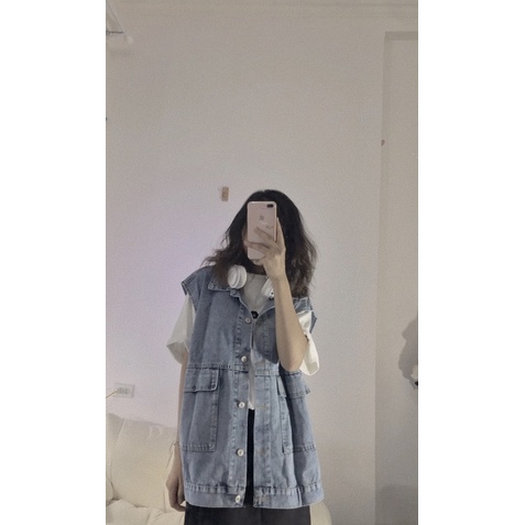 ÁO KHOÁC//GILE BÒ DENIM TÚI HỘP ẢNH THẬT