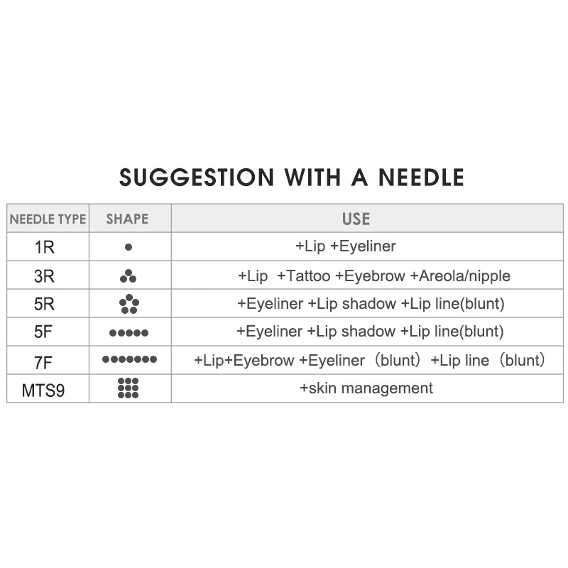 Bộ 20 Kim Xăm Lông Mày Màu Đen Dễ Sử Dụng