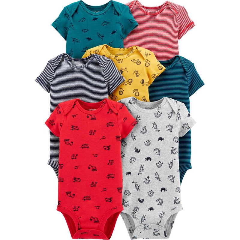 Bodysuit bé trai bé gái bộ body chip cho bé áo liền quần 100% cotton vai chồm cộc tay, dài tay xuất dư xịn ShopNEM