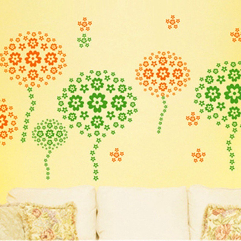 Sticker dán tường nghệ thuật hình bông hoa dùng trang trí phòng khách