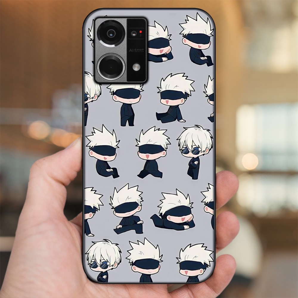 Ốp lưng Oppo Reno 7 4G viền đen in hình Satoru Jujutsu Kaisen