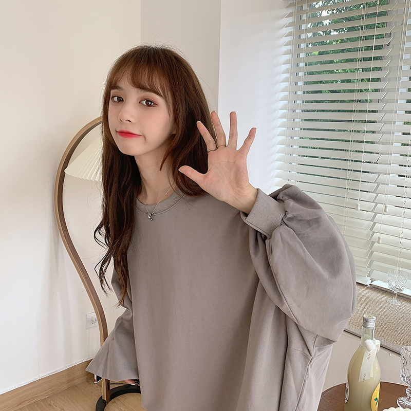 Áo nữ tay dài dáng rộng phong cách Hàn Quốc thời trang nữ dễ thương | BigBuy360 - bigbuy360.vn