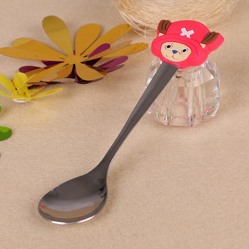 Muỗng inox có cán hình hoạt hình silicon đáng yêu