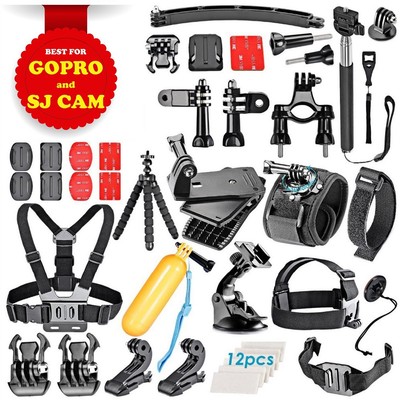 Bộ phụ kiện GOPRO, SJCAM 50 in 1 cao cấp POPO + Free 1 phao nổi