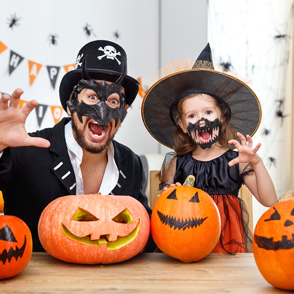 Mặt Nạ Hóa Trang Halloween Hình Bộ Xương Rồng Răng Dài Độc Đáo