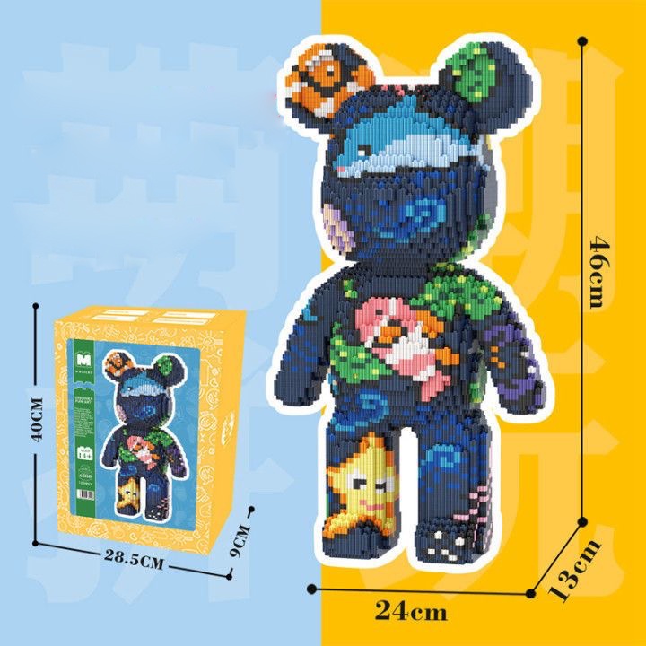 Đồ chơi xếp hình lắp ráp nanoblock mô hình gấu bearbrick quà lưu niệm trang trí decor cá tính