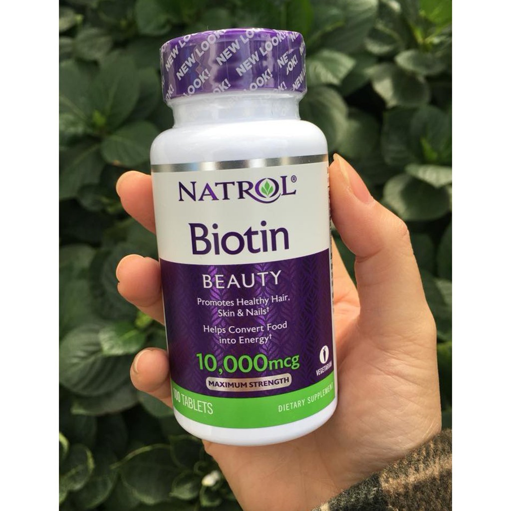 Viên Uống Ngăn Rụng Và Kích Mọc Tóc Natrol Biotin 10000mcg 100 Viên