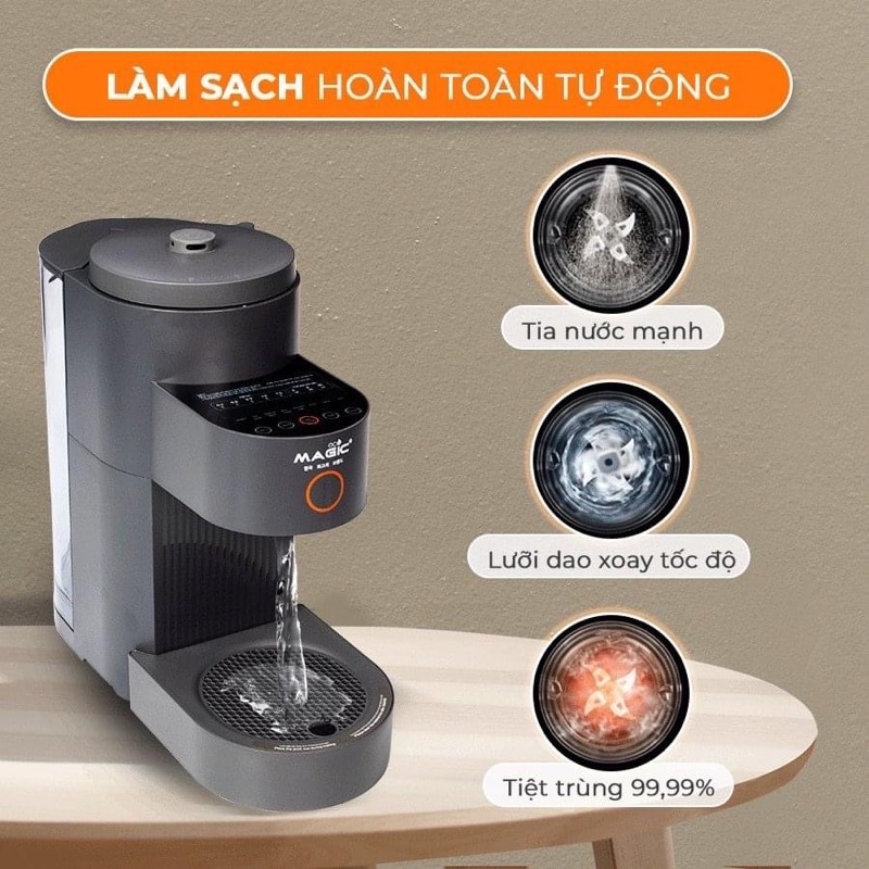 Máy làm sữa hạt đa năng Hàn Quốc Ac140 mới nhất 2022,có các chế độ tự vệ sinh và hong khô máy