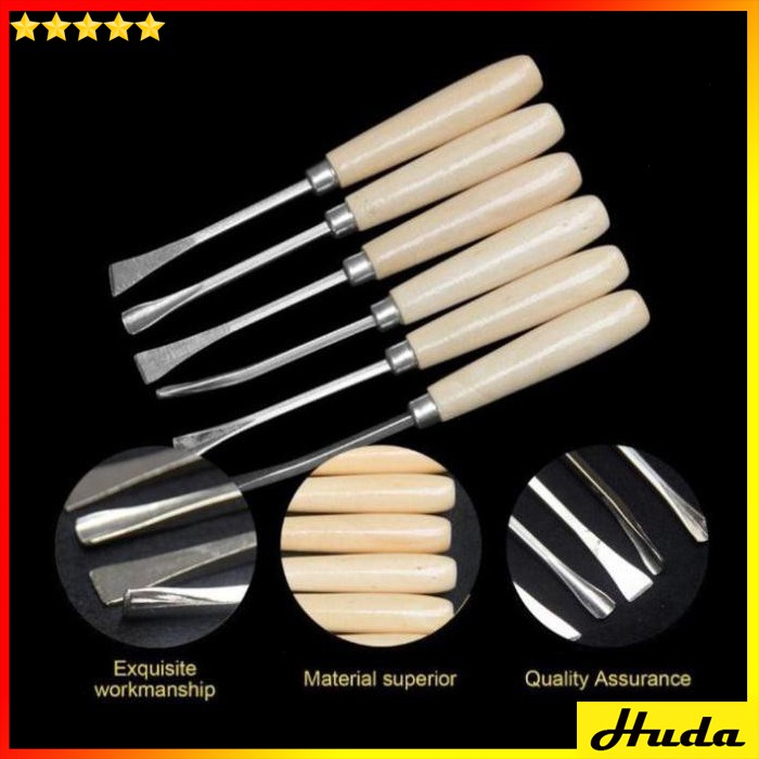 Bộ Đục Gỗ - Mũi Dao Đục Khắc Gỗ 6 Cây - đồ làm mộc