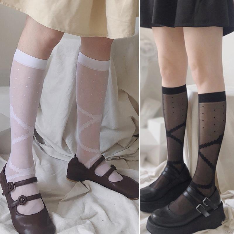 Đôi Tất Cotton Màu Trơn Trang Trí Nơ Ren Xinh Xắn Cho Nữ