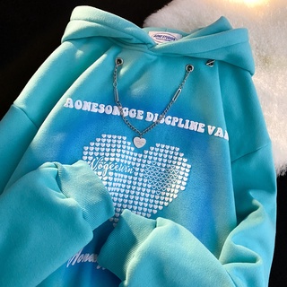  Áo hoodie in họa tiết chữ màu xanh lam/ trắng/ đen sành điệu tuỳ chọn