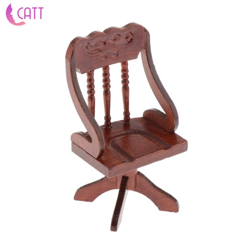 Bộ Bàn Ghế Văn Phòng Bằng Gỗ Cho Nhà Búp Bê 1: 12