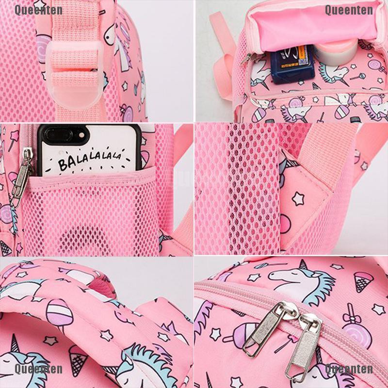 ★Queen★Kindergarten Unicorn Little Girls Kids School Bags Book Backpacks 2-5Years Old
