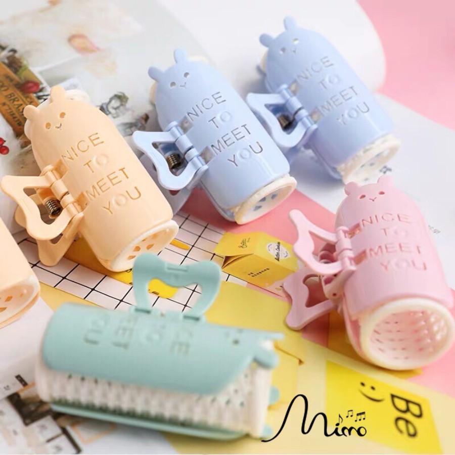 Set 2 lô cuốn tóc xoăn có kẹp cố định hình thỏ đáng yêu