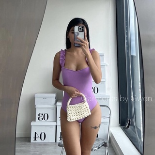 Đồ bơi 1 mảnh liền 2 dây bèo nhún chất thun gân 1M0054