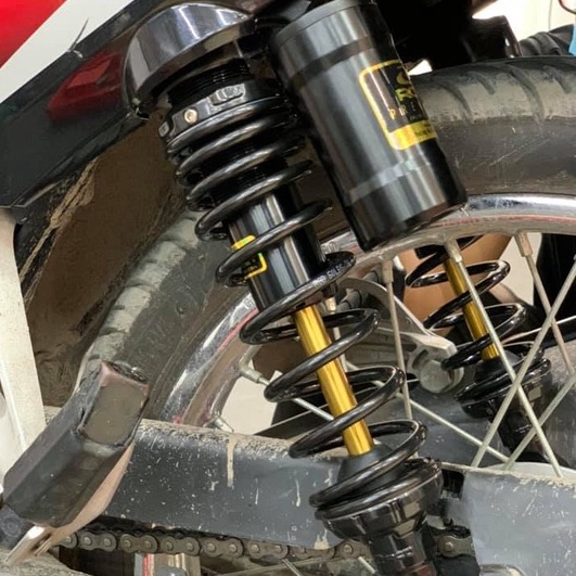 Cặp Phuộc RCB MB2 đen ty vàng cho Wave, Dream, Future. Chính hãng racing boy có bình dầu không tăng chỉnh