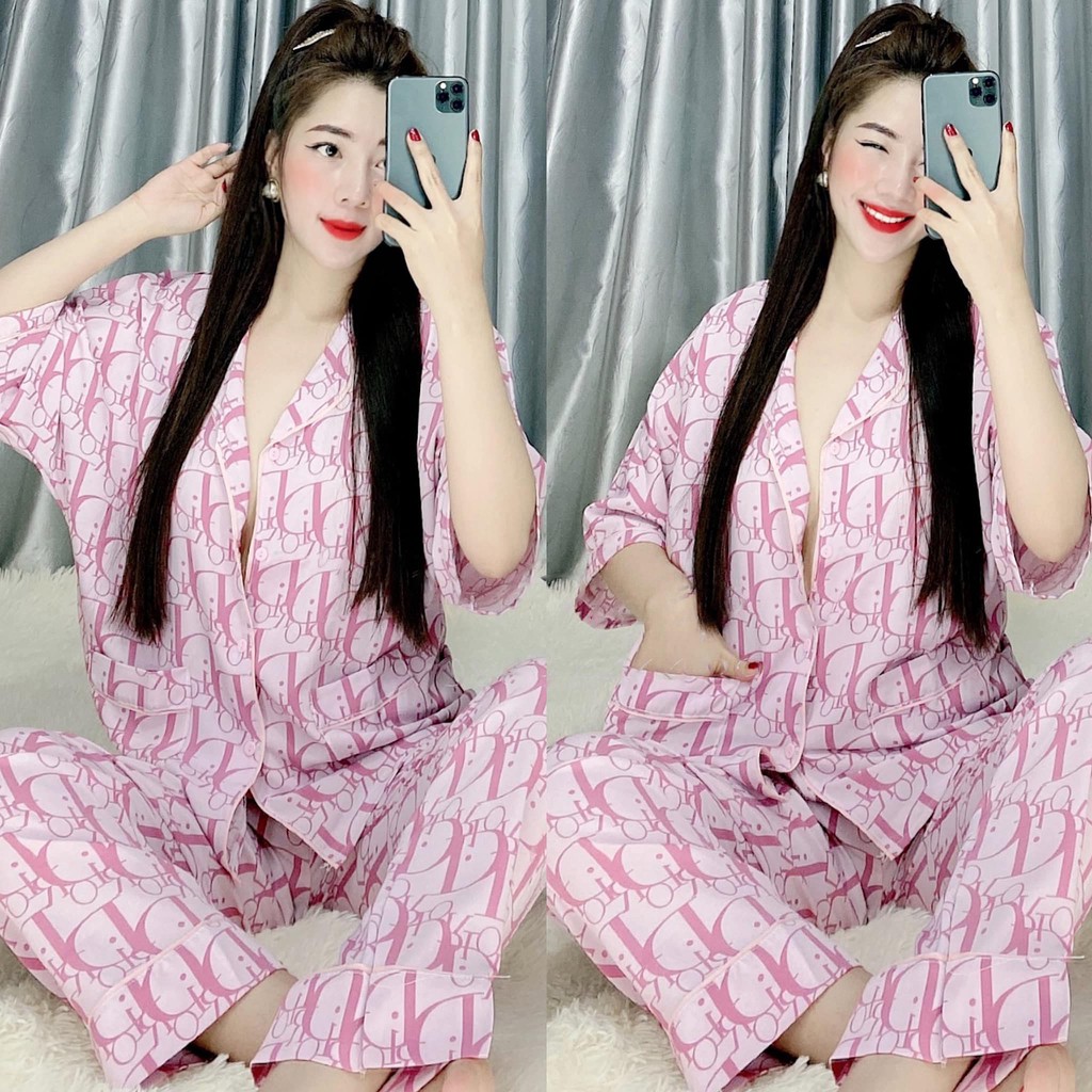 Đồ Bộ Lụa Mango- Satin- Lua 100D -Tay Cánh Dơi Quần Dài