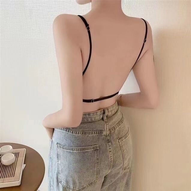 Áo Ngực Lụa Băng Không Đường May Hình Chữ U Lưng Trần Vô Hình Dành Cho Nữ Mặc Trong Tiệc Cưới