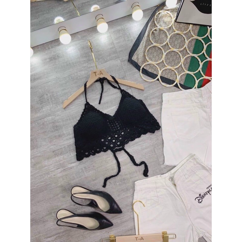 Áo bra đan móc kiểu chân vây cá (có mút ngực) 403#