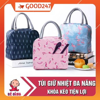 Túi đựng cơm giữ nhiệt có khóa kéo kiểu mới in hình họa tiết Good247