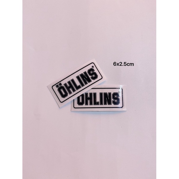 Cặp 2 tem chữ OHLINS trong suốt, RCB crom 7màu dán trang trí bình dầu và chân phuộc