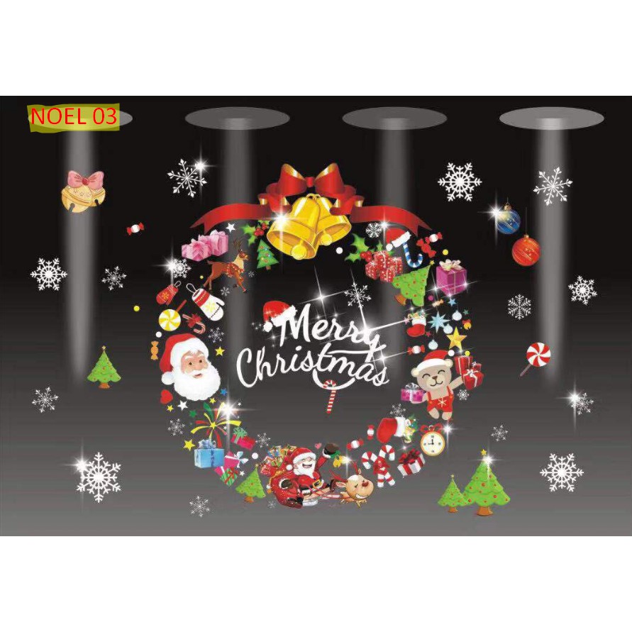 (10 MẪU) Decal trang trí Noel Giáng Sinh Merry Christmas Năm mới 2020