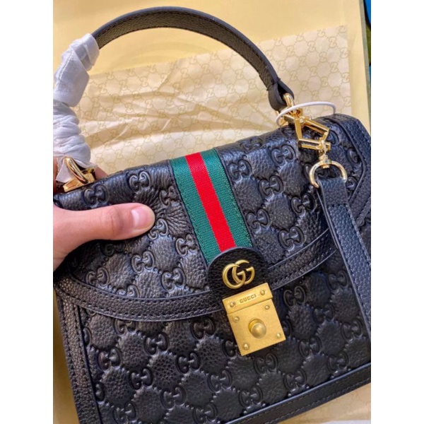 Túi xách nữ Ophidia small sz25cm da bò dập logo xách tay cực sang fullbox