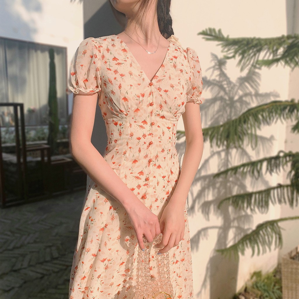 Váy hoa nhí mẫu mới nhất hàng Quảng Châu cao cấp V159 (KÈM ẢNH THẬT)