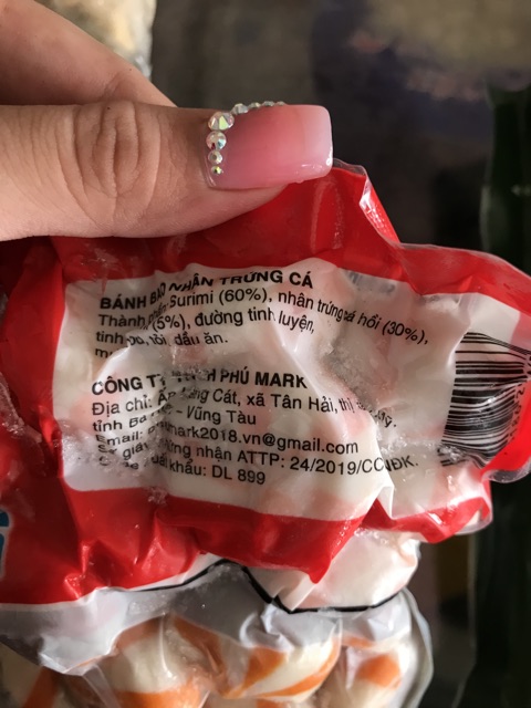 Bánh bao nhân trứng cá màu cam Phú Mark 500g