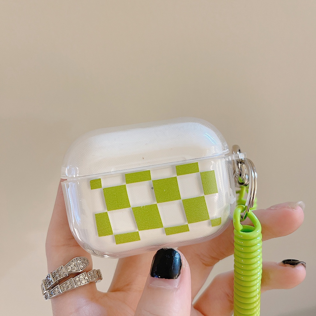 Vỏ Bảo Vệ Hộp Sạc Tai Nghe airpods 1 2 Pro 3rd Generation Pro 1/2 Trong Suốt Chống Sốc Họa Tiết Hoạt Hình Kèm Dây Đeo Kiểu Nhật Hàn