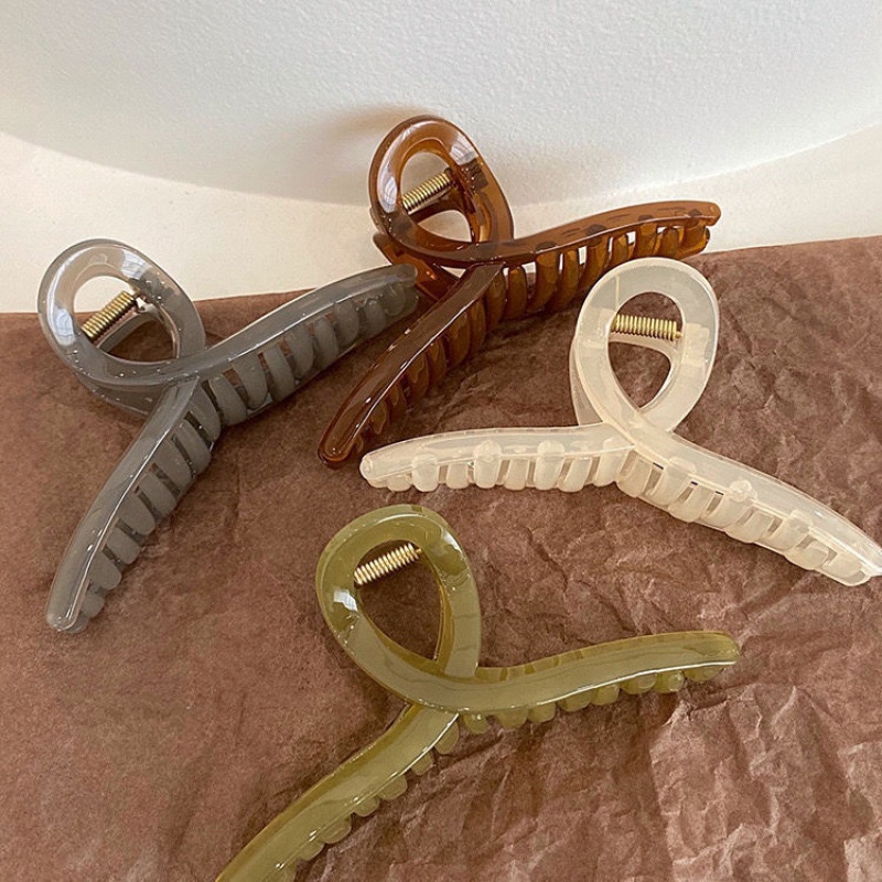 Kẹp Tóc Lớn Màu Trơn Hình Cá Mập Thời Trang Hàn Quốc Cho Nữ