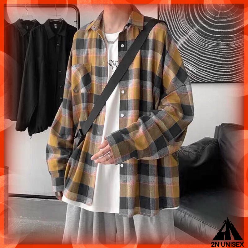 Áo sơ mi khoác ngoài form rộng - somi nam nữ oversize sọc số 5 - 2N Unisex