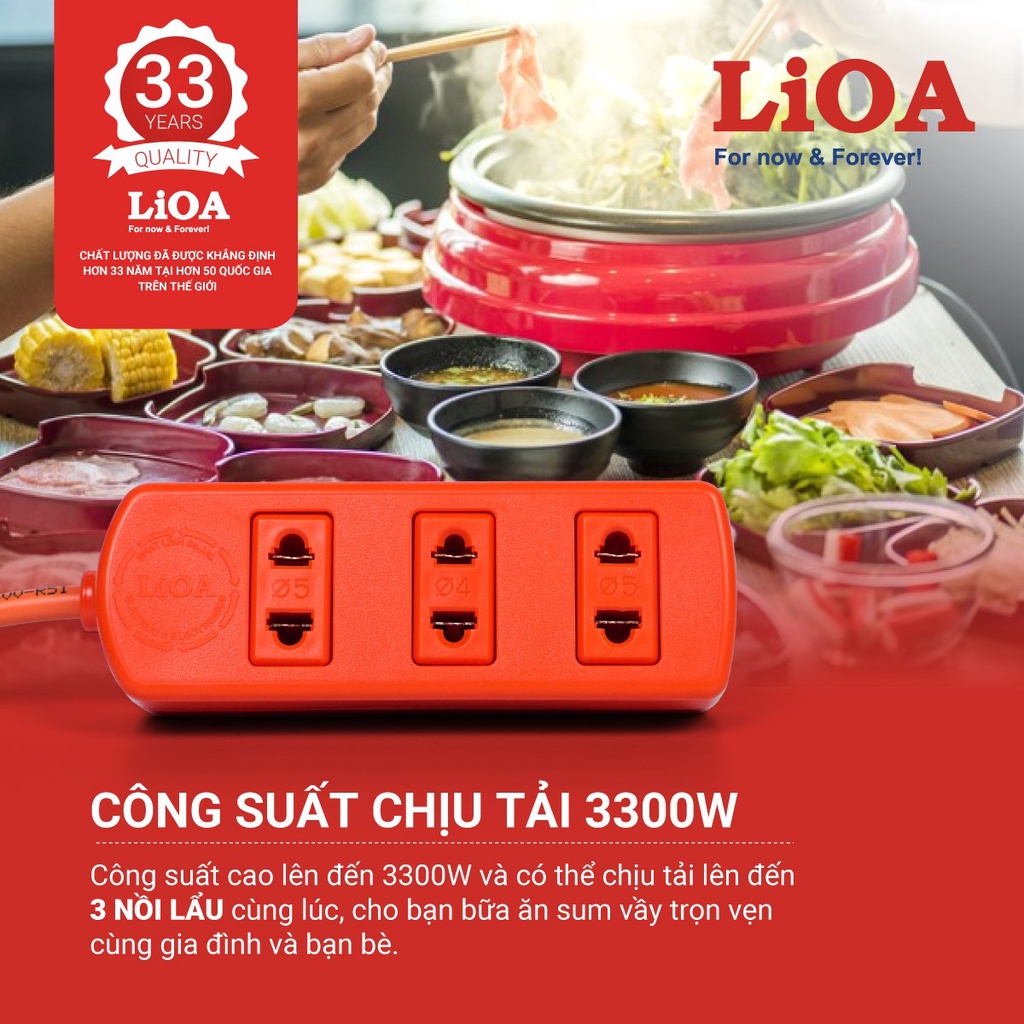 ổ cắm lioa ổ cắm 3 lẩu công suất lớn